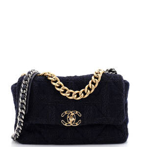 Chanel Large 19 Flap Bag Quilted Tweed